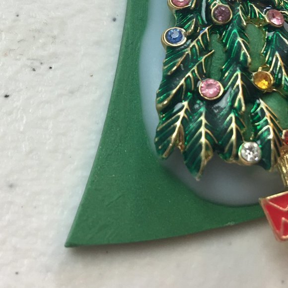 Handmade Christmas Tree Ornament Polymer Clay Recycled Costume Jewelry - Picture 6 of 10